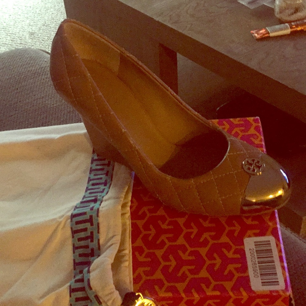 Tory Burch wedge shoes beige/Gold